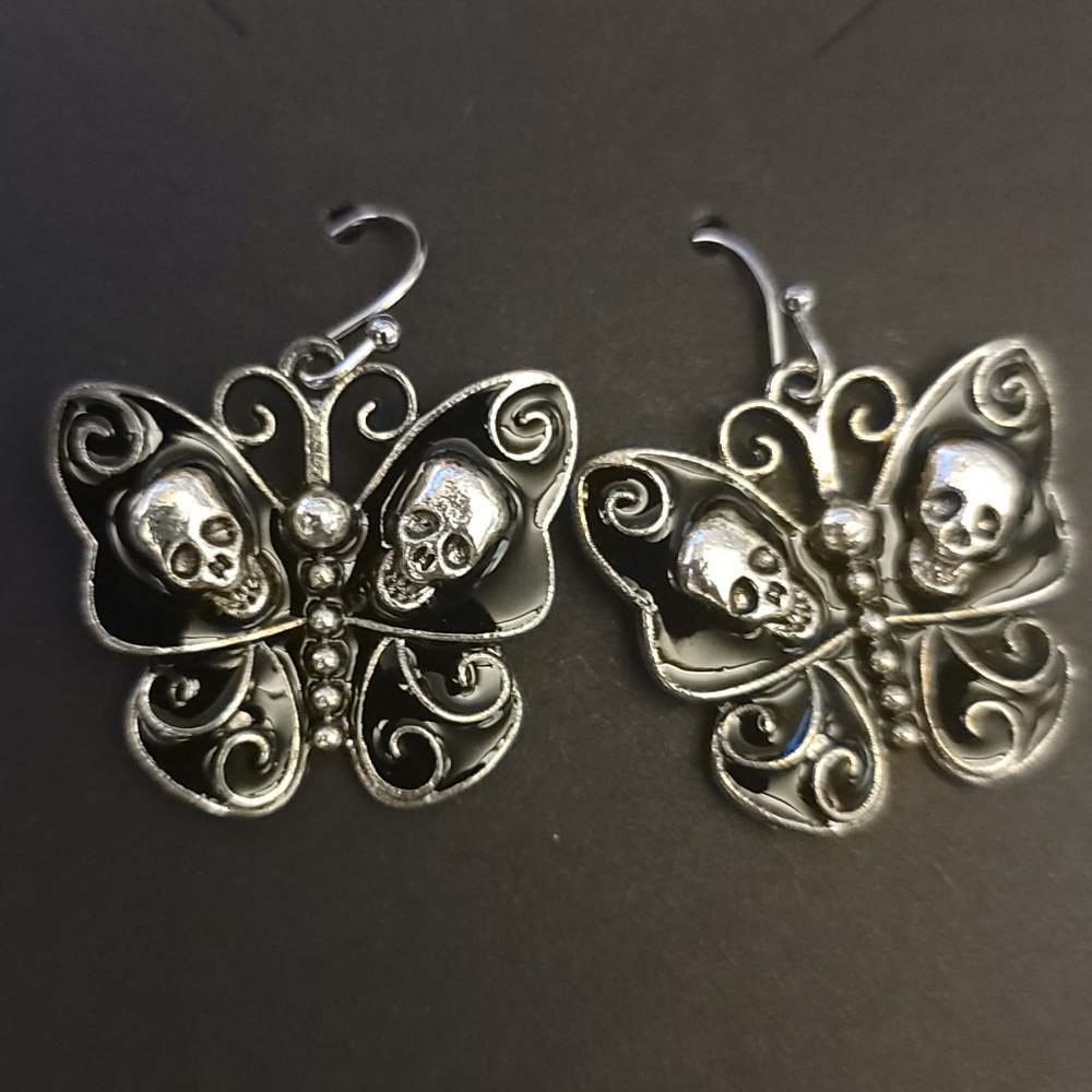 Skull Butterfly Earrings